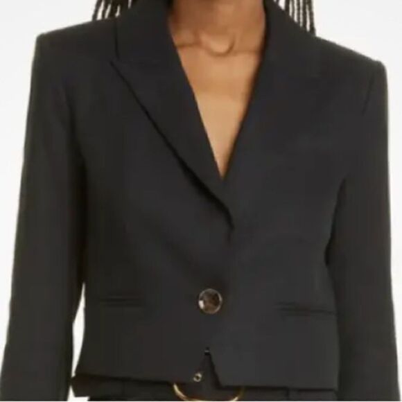 Veronica Beard Girard Linen Blend Crop Jacket in Black size 6 NWT $598 - Picture 7 of 8